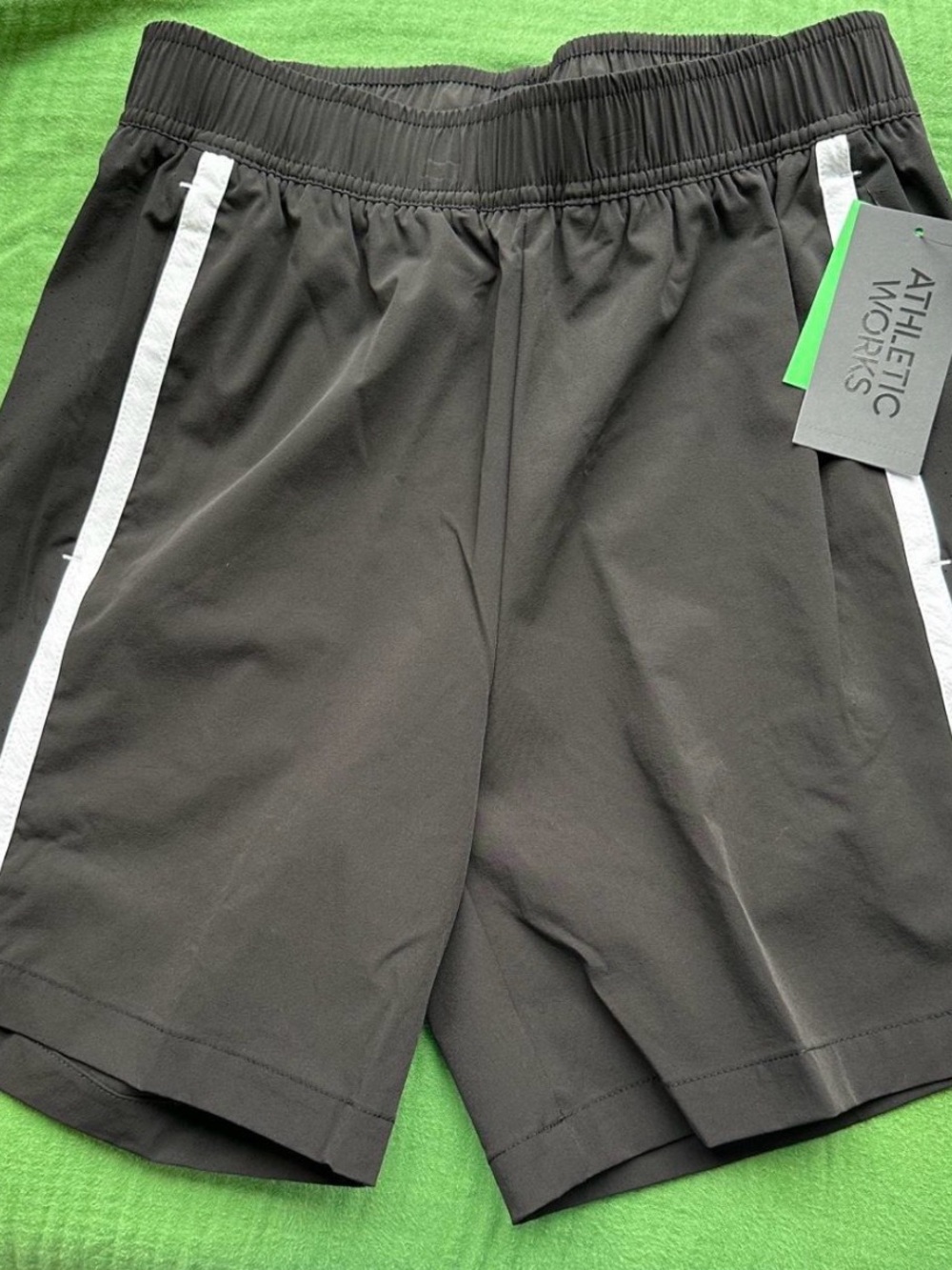 Athletic Works Black Shorts with White Side Stripes